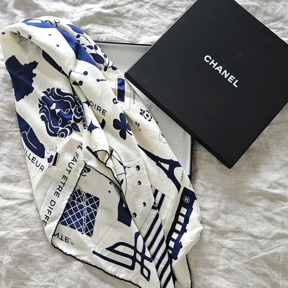 CHANEL Accessories Chanel Silk Scarf Poshmark